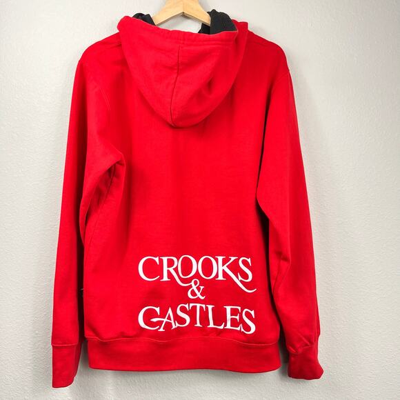 Men's Crooks and Castles Masked Medusa Graphic Pullover Hoodie Red Size M - Picture 2 of 9